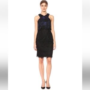 Trina Turk Miranda Lace Dress Black Blue Floral 4 NWT